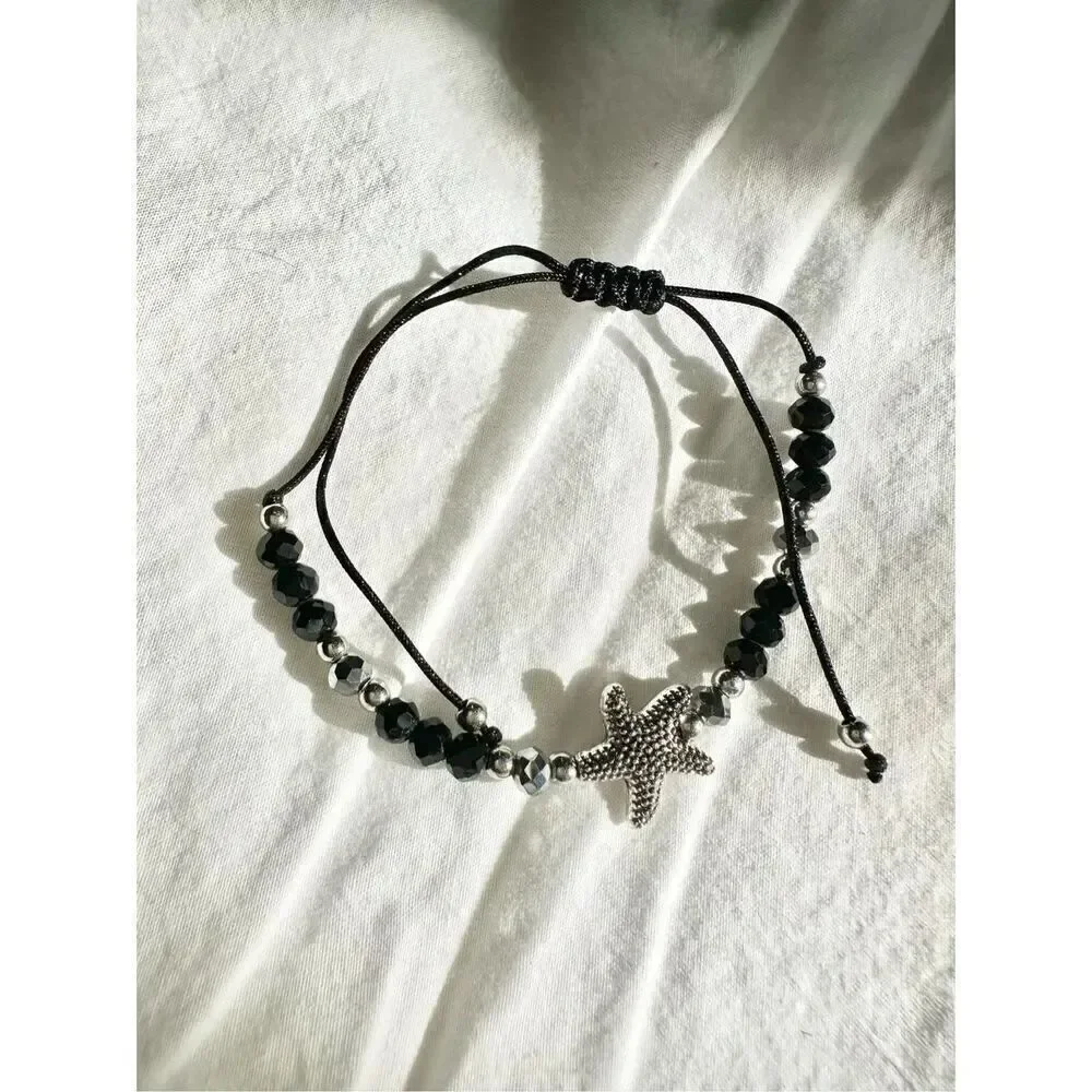 Black Starfish beaded friendship bracelet